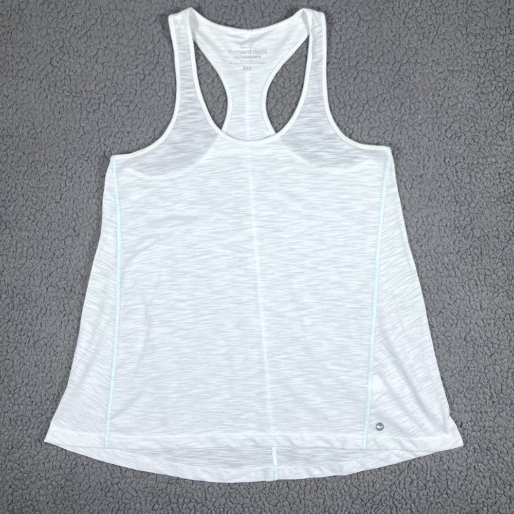 Vineyard Vines Performance Tank Top White Slub Knit Racerback XXS